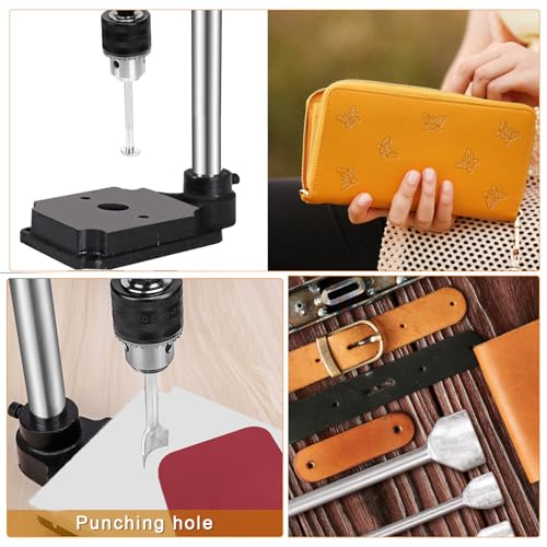 Leather Press Hole Puncher Upgraded Hand Punching Machine for DIY Leather Craft Punching Holes Cutting,Forming Pressing,Install Rivets and Snap Buttons - size: B