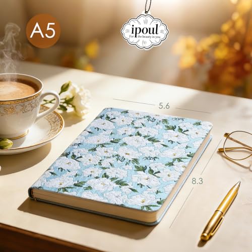 Art Creation Sketchbook, Cute Sketch Notebook, Drawing Journal, A5, Blank Pages, Unlined Paper, Hardcover, Lay Flat, Pretty Sketch Journal for Women, Gardenia - color: Flower Gardenia, style: Minimalist