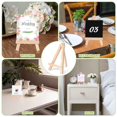 100 Pcs Mini Wood Display Easel Stands 5 Inch Small Wooden Canvas Easels A-Shaped Tripod Small Easels Arts Crafts Easels for Small Canvas Holder, Crafts, Signs, Photos, DIY Crafts, Home Decoration