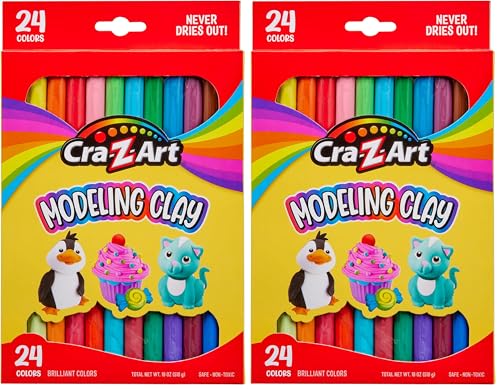 Cra-Z-Art Modeling Clay, 24 Count, 17.5 oz | Pack of 2 | Model 10901 - size: 17.5 Ounce (Pack of 2)