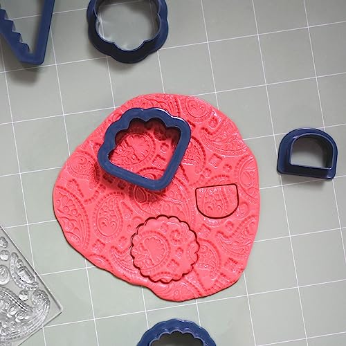 Premium Silicone Texture Stamp Sheets for Polymer Clay Jewelry and Clay Earrings - Set of 3 Floral and Unique Patterns - Easy to Use and Clean (Group 3) - color: Group 3