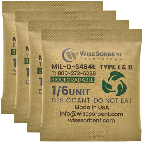 Wisesorb 1/6U Kraft Clay Desiccants Packs for Storage - Silica Gel Packets Alternative, 6 Gram Food Safe Bentonite Clay Desiccant Bags, Military Grade Highest Moisture Absorbers [30 Pack] - size: 30 PACK