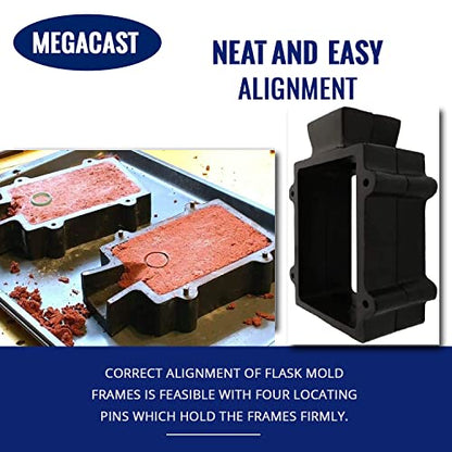 Cast Iron 2-Part Flask Mold for Delft Sand Casting Jewelry Making Tool