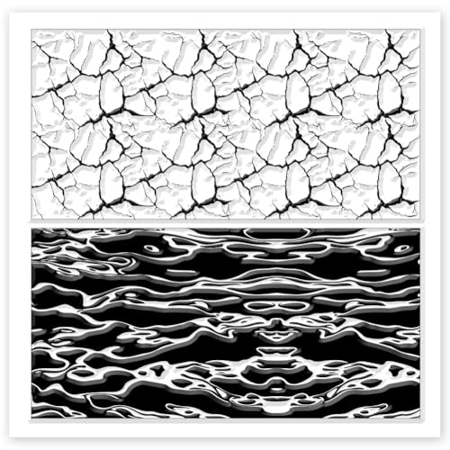 CHGCRAFT Natural Texture Polymer Clay Texture Sheets Cracks Water Pattern Silicone Texture Stamp Clay Modeling Pattern Pad Texture Sheets for Polymer Clay Making Earrings Jewelry - style: Cracks