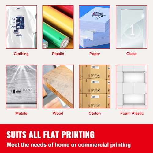 Happybuy Screen Printing Kit, 3 Aluminum Frames, 5 Glitters, Squeegees & Transparency Films, 6x10/8x12/10x14 Inch, 110 Mesh Count for DIY T-Shirt Printing