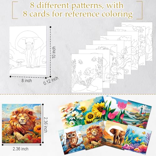 Cholemy 36 Pcs Paint and Sip Kit for Adults 8''x10'' Pre Drawn Canvas for Painting DIY Afro Acrylic Painting Kit Wood Easel Brushes Date Night Bulk for Summer 4th of July Party Gift(Plants Animals) - style: Plants Animals