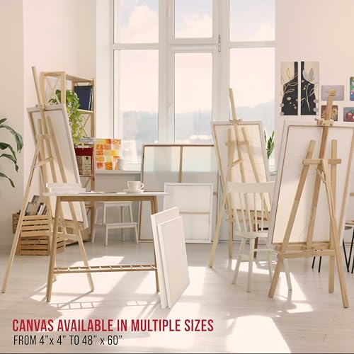 U.S. Art Supply Rectangle Stretched Canvas for Painting 12x60 inch Gallery Depth 1-1/2" Thick, 3-Pack - 12oz Acrylic Gesso Triple Primed, Professional Artist Quality, 100% Cotton - Oil, Pouring Paint - size: 12" x 60"
