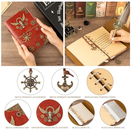 NC Feather Pen Ink Set,with Quill Pen,Notebook,5 Replaceable Nibs,Ink,Pen Holder,Stamp,Spoon,Wax Beads, White Wax,Cup,Envelopes and Letter Paper Etc.Beautiful Gift Calligraphy Set.(Grey) - color: Grey