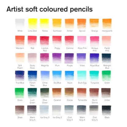 Winsor & Newton Studio Collection Artist Pencils, Colour Pencil Box Set, Set of 50 - style: 50 Color Pencils