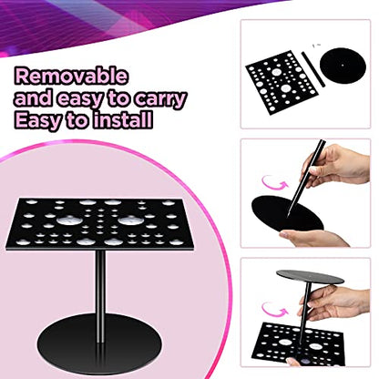Jetec Acrylic & Silicone Drying Rack for 54 Makeup Brushes, Collapsible, Portable - color: Black