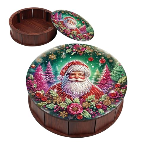 DIY Diamond Painting Fruit Bowl Storage Box, Santa Claus Rhinestone Decoration Tray Handmade Set, for Desktop Item Storage, Multifunctional Creative Craft Gift - color: Santa Claus
