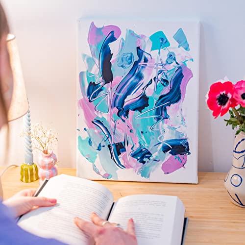 Sculpd Canvas Painting Kit, Abstract Canvas Painting, 4 Acrylic Paint Colours, 2 Brushes, Artist Canvas, Additional Artist Supplies, Studies Book & Guides, Suitable for Beginners & Artists (Pastel) - color: Pastel, size: Large