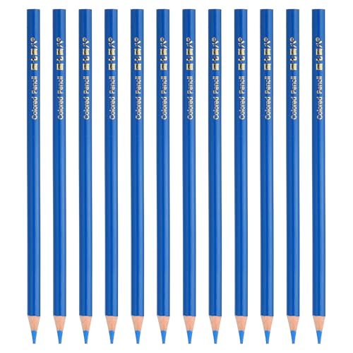 PATIKIL Medium Blue Colored Pencils Set,12 Pcs Oil Color Pencils Wooden Coloring Drawing Pencil for Artists Art Painting - color: Medium Blue