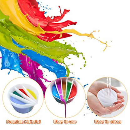 Kunyeah Split Cup, 200ml Resin Silicone Paint Pouring Cup, Reusable DIY Making Painting Tools, 4 Chambers, Ideal for Home Cold Drinks, Modern, Thanksgiving, Christmas, Birthday Gift - color: 4 Chambers