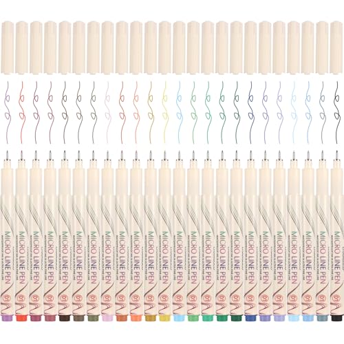 01 Micro Fine Point Pen Set - 24 Waterproof Archival Ink Colors, 0.25mm Fineliner Pens for Art Illustrations, Sketching, Anime, Manga, Technical Drawings & Scrapbooking-fan - color: 24 Colors