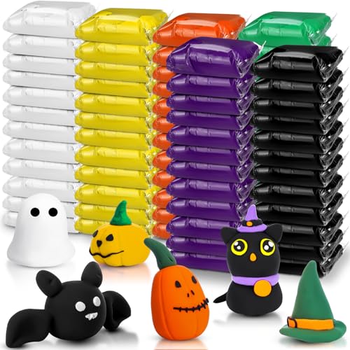 WinnerWhy 72 Pcs 38oz Air Dry Clay Modeling Magic Ultra Light Modeling Clay for Kids DIY for Sculpting Air Dry School Gift(Halloween Color) - color: Halloween Color