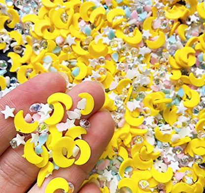 EHOPE 120G Fake Sprinkles Resin Sprinkles Fake Candy Sprinkles Clay Sprinkles Polymer Sprinkles Polymer Clay Slices for Nail Art DIY Crafts Cake Phone Case（Clay Slices+Sugar+Zuan+12C-120G - color: 01-Zuan+12Color