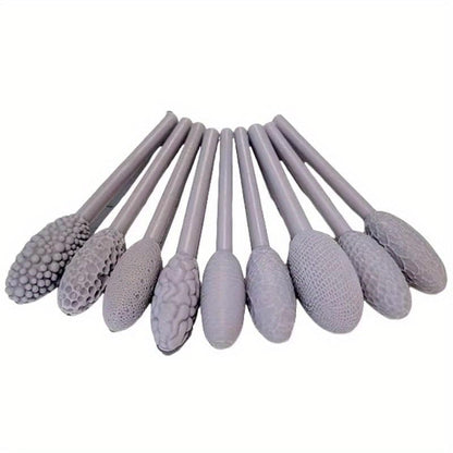 9-Piece Clay Texture Roller Set – Plastic Pattern Rollers for Polymer Clay, Pottery & Ceramic Art, Embossing Plaid & Texture Tools
