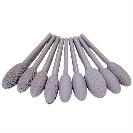 9-Piece Clay Texture Roller Set – Plastic Pattern Rollers for Polymer Clay, Pottery & Ceramic Art, Embossing Plaid & Texture Tools