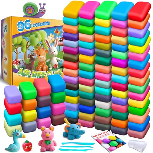 Magic Clay - Air Dry Clay 96 Colors, Modeling Clay for Kids with Tools, Soft & Ultra Light, Toys Gifts for Age 3 4 5 6 7 8+ Years Old Boys Girls Kids - color: 96 Colors