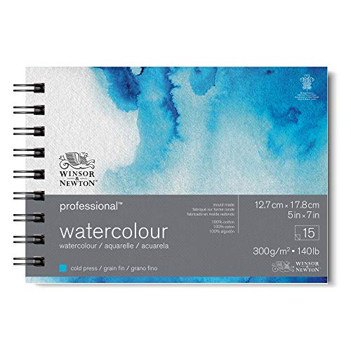 Winsor & Newton Professional Watercolor Paper, Wired, 5" x 7", Cold Pressed - color: White, size: 5" x 7"