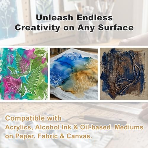 8 Pack Gel Printing Plates for Printmaking, 8x10 Inch Large Reusable Monoprinting Plate, 1cm Extra Thick Gel Plate for Arts and Crafts, Mixed Media, Acrylic Paint, Block Printing Supplies