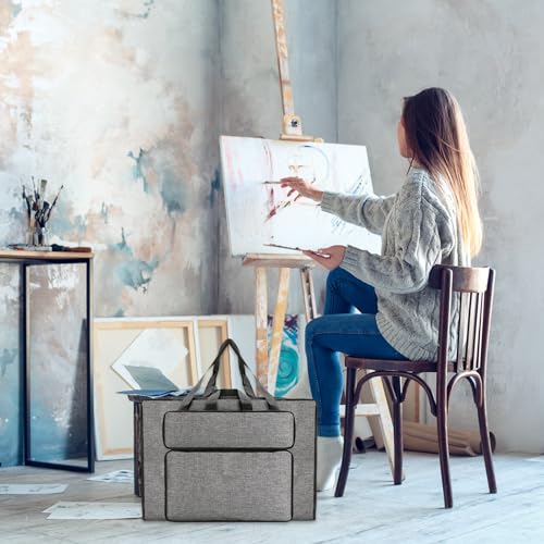 Art Portfolio Bag, 14x20inch Large Capacity Art Portfolio Case with Handles, Waterproof Portfolio Bag Organizer, Artist Carrying Bag for Artwork Sketch Drawing Canvas Photography Poster