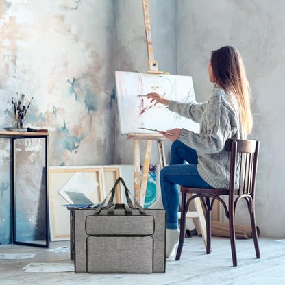 Art Portfolio Bag, 14x20inch Large Capacity Art Portfolio Case with Handles, Waterproof Portfolio Bag Organizer, Artist Carrying Bag for Artwork Sketch Drawing Canvas Photography Poster