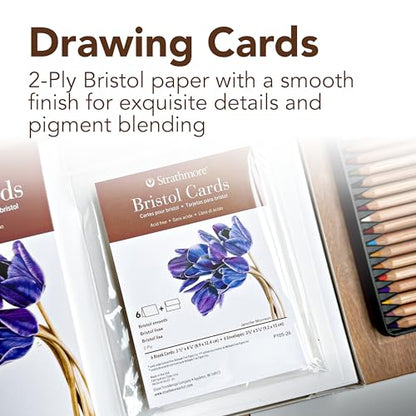 Strathmore 400 Series Cards, Bristol, 5x6.875 inches, 6 Pack, Envelopes Included - Blank Greeting Cards for Weddings, Events, Birthdays - size: 5x6.875, style: 6 Pack