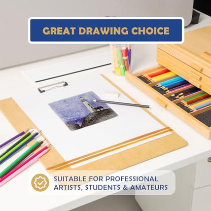 Falling in Art 19x25 Sketch Board, Drawing Tote Board for Artists with Sturdy Clip and Rubber Bands, Portable Art Clipboard for Classroom and Studio Drawing - size: 19X25"