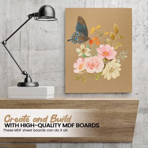 (8-Pack) CalPalmy 11” x 14” MDF Boards - 1/4” Thick Boards for Carpentry, Interior Design, Hobby Crafts, and More - with Smooth, Unfinished Sides and Sanded Edges - size: 11 x 14 x 1/4" (8 Pack)