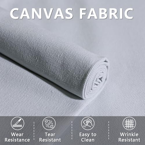 Canvas Fabric, 60" Wide Medium Weight 8 oz Duck Fabric for Quilting, Sewing, Crafts, Painting, Drop Cloths (White) - color: White, size: 60''x40''