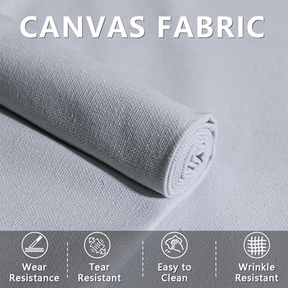 Canvas Fabric, 60" Wide Medium Weight 8 oz Duck Fabric for Quilting, Sewing, Crafts, Painting, Drop Cloths (White) - color: White, size: 60''x40''