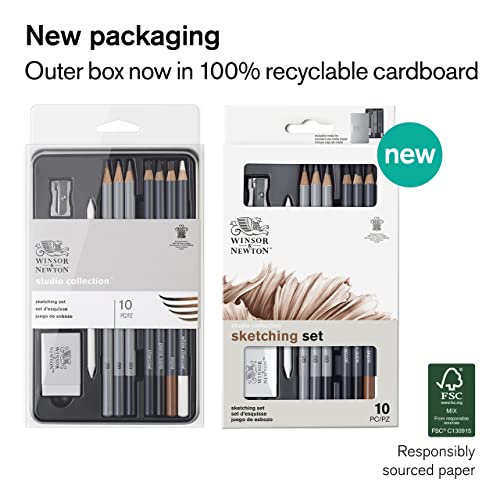 Winsor & Newton Studio Collection Artist Pencils, Sketching Pencils, Set of 10 - style: 10 Sketching Pencils