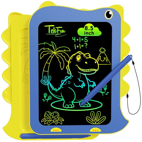 TEKFUN LCD Writing Tablet for Kids, Doodle Board Dinosaur Toys, Travel Essentials Toys for 3 4 5 6 Year Old Boys Girls, Easter Birthday Christmas Gift (8.5inch Blue) - color: Blue, size: 8.5in