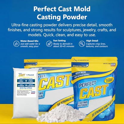 Perfect Cast Mold Casting Powder, Fast-Curing, Non-Toxic, Water-Based Material for DIY Sculptures, Jewelry, Crafts & Models, USA Made, 6 x 4 lb Bag - size: 24 lb