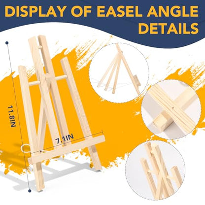 AROIC 156 PCS Professional Painting Set with Easels, 12 Wood Easels,120 Brushes with Nylon Brush Head,12 Drawing Boardart and 12 Palette, Painting Supplies kit for Adults to Painting Party. - style: 30cm-12sets
