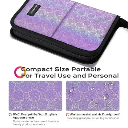 BYOOTIQUE Makeup Brush Holder Bag Foldable Cosmetic Case ForgetMeNot Purple - color: ForgetMeNot Purple