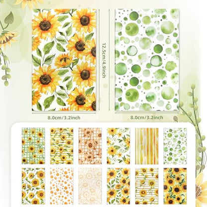 12 Pack Sunflower Small Pocket Notebook Journals,Yellow Flower Floral Memo Notepad Mini Notebook Hardcover Lined Note Pads for Home Office Stationery Supplies Party Favor Sunflower Flower Journal Planner Diary