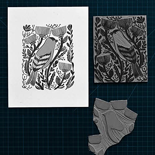 Falling in Art Soft Linoleum Carving Block, Linocut Block for Printmaking, 6 Inches by 6 Inches, Gray, 2-Pack - color: Gray, size: 6'' x 6'' 2 Pack
