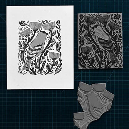Falling in Art Soft Linoleum Carving Block, Linocut Block for Printmaking, 6 Inches by 6 Inches, Gray, 2-Pack - color: Gray, size: 6'' x 6'' 2 Pack