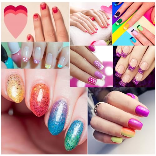 6Pcs Ombre Nail Brush and French Tip Brush, Half Moon Shape French Brush for Nails Acrylic Nail Art Brushes Ombre Nails Painting Pen Brushes French Manicure Brush Nail Tool - color: French Tip&Ombre Brush