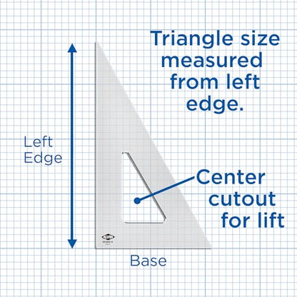 ALVIN - Smoke-Tint Acrylic Triangle Ruler, Multipurpose Tool for Drafting, Design, and Architecture, Great for Machining and Woodworking (8" 30/60 Degree)
