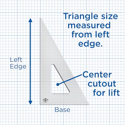ALVIN - Smoke-Tint Acrylic Triangle Ruler, Multipurpose Tool for Drafting, Design, and Architecture, Great for Machining and Woodworking (4" 45/90 Degree) - size: 4", style: 45/90 Degree