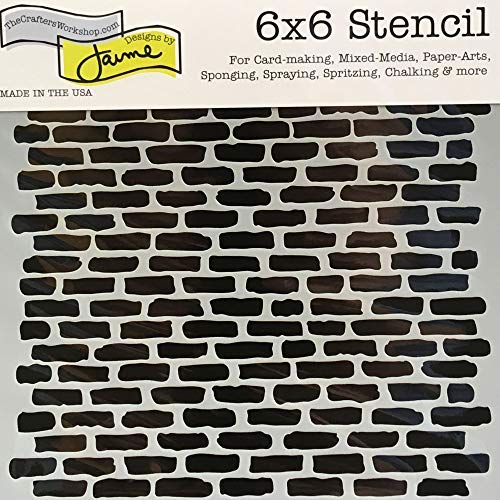 The Crafter’s Workshop - Reusable Stencil for Painting and Crafts – Classic Brick Texture for Journals, Walls, and Art – 2 Pk, 6" x 6" – Micro Bricks/Bricks 6x6 - style: Micro Bricks / Bricks 6x6