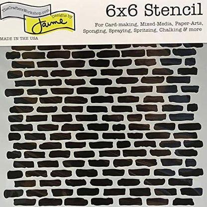 The Crafter’s Workshop - Reusable Stencil for Painting and Crafts – Classic Brick Texture for Journals, Walls, and Art – 2 Pk, 6" x 6" – Micro Bricks/Bricks 6x6 - style: Micro Bricks / Bricks 6x6