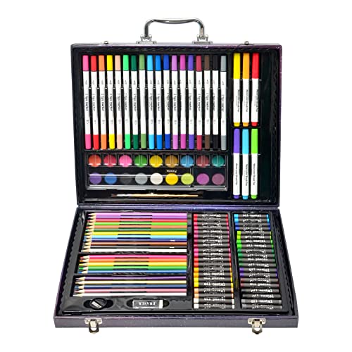 Darnassus 132-Piece Art Set, Deluxe Professional Color Set, Creating Gift Box, Art Set Crafts Drawing Painting Christmas Kit for Kids and Adult, Girls Boys - color: Galaxy Theme