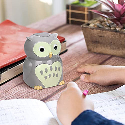 Eagle Owl Electric Pencil Sharpener, Cute Cartoon Animal Design, Battery Operated (Owl)