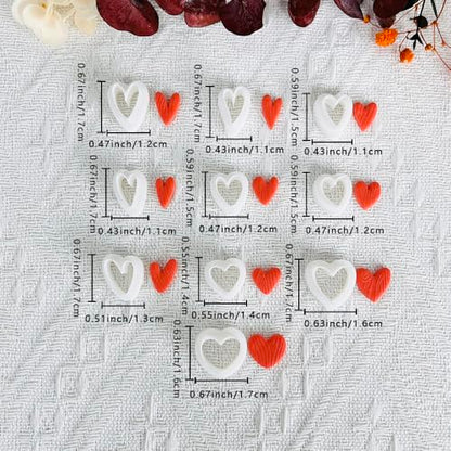 Xaekicr Heart Shape Polymer Clay Cutters Set – 10PCS Clay Earring Cutters for Polymer Clay Jewelry Making, Valentines Day Clay Tools and Molds for DIY Crafts - color: C color