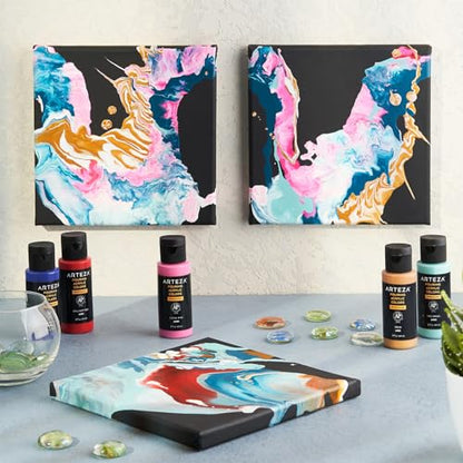 ARTEZA Acrylic Pouring Paint - 2oz (60 ml) Neon Purple, High Flow, No Mixing Needed, For Canvas, Glass, Paper, Wood, Tile, Stones - color: Neon Purple, size: 2 Fl Oz (Pack of 1)